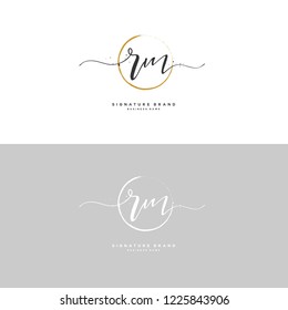 R M RM Initial letter handwriting and  signature logo.