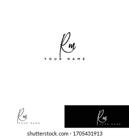 R M RM Initial letter handwriting and signature logo.	