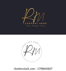  R M RM Initial letter handwriting and signature logo. Beauty vector initial logo .Fashion, boutique, floral and botanical