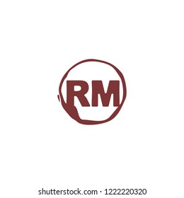 R M RM Initial logo template vector