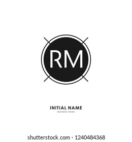 R M RM Initial logo letter with minimalist concept. Vector with scandinavian style logo.