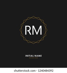 R M RM Initial logo letter with minimalist concept. Vector with scandinavian style logo.