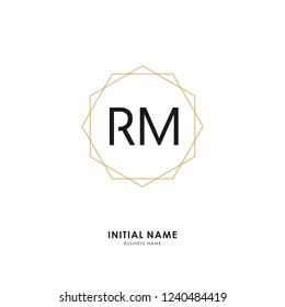R M RM Initial logo letter with minimalist concept. Vector with scandinavian style logo.