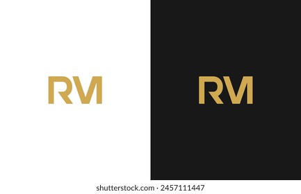 R M RM initial logo simple and modern