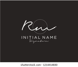 R M Signature initial logo template vector