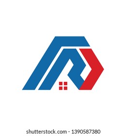 R Mark Home Construction Logo design Template