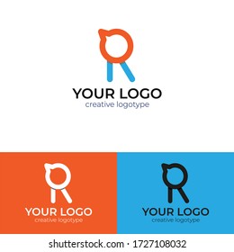r and message logo design creative agency logotype template vector