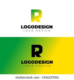 R and message logo design minimal and modern chat logotype