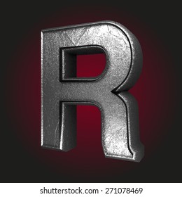r metal letter