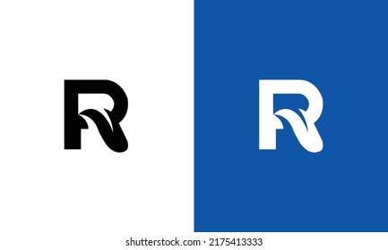 R minimalist logo icon design template elements