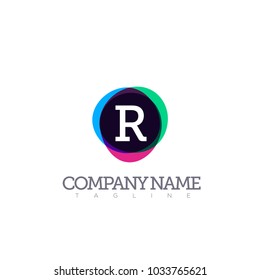 r modern letter logo template