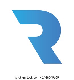 R modern strong typography logo 