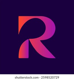 R monogram logo design,Web line modern color full logo design R logo
