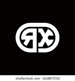 R monogram logo with an oval style on a black background
