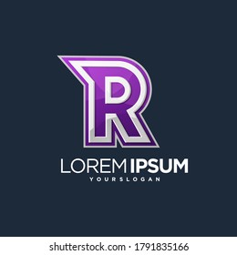 r monogram logo simple icon