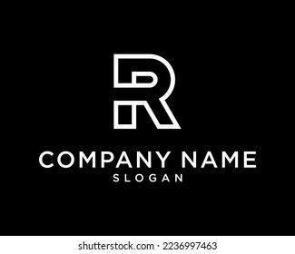 R monogram minimalist logo design
