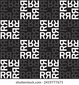 R monogram On black background illustration vector design