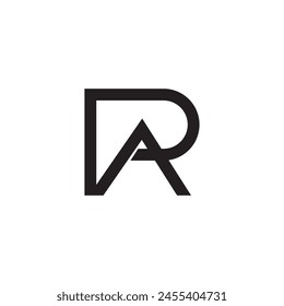 R and A mount logo design monogram icon.