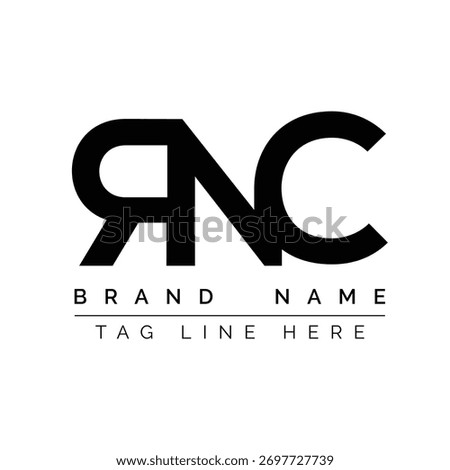R N C monogram brand name tagline letters black