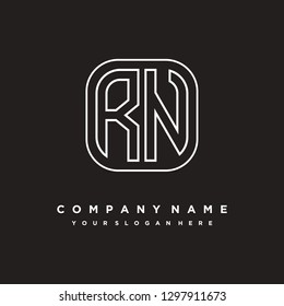 R N initial letter, modern logo design template vector