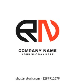 R N initial letter, modern logo design template vector