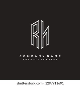 R N initial letter, modern logo design template vector