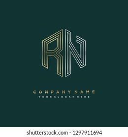 R N initial letter, modern logo design template vector