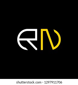 R N initial letter, modern logo design template vector