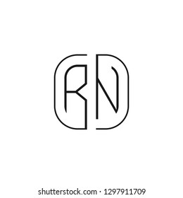 R N initial letter, modern logo design template vector