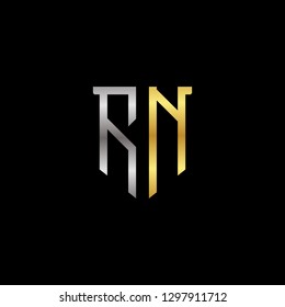 R N initial letter, modern logo design template vector