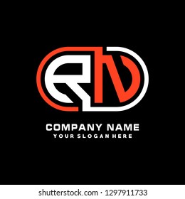 R N initial letter, modern logo design template vector