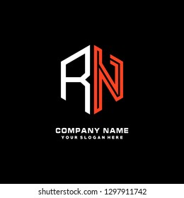 R N initial letter, modern logo design template vector