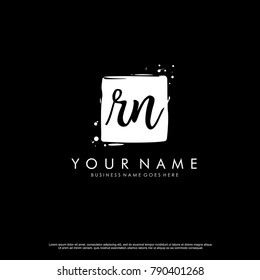 R N initial square logo template vector