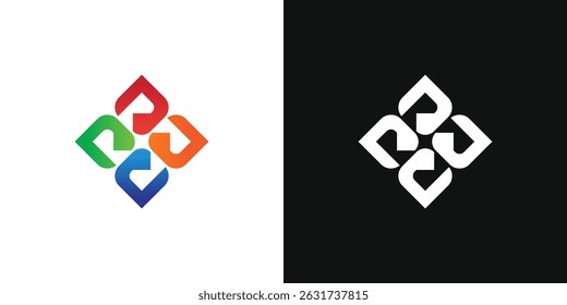 R and N letter combination logo image. Four sided shape isolated on Double Background. Flat Vector Logo Design Template Elements That Can Be Used for Business and Brand Logos.