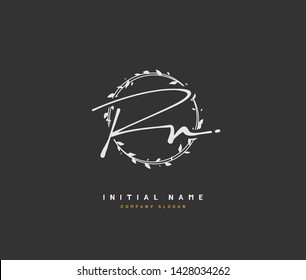 R N RN Beauty vector initial logo, handwriting logo of initial signature, wedding, fashion, jewerly, boutique, floral and botanical with creative template for any company or business.