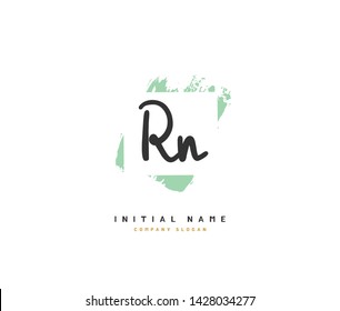 R N RN Beauty vector initial logo, handwriting logo of initial signature, wedding, fashion, jewerly, boutique, floral and botanical with creative template for any company or business.