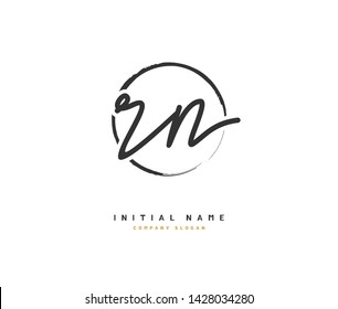 R N RN Beauty vector initial logo, handwriting logo of initial signature, wedding, fashion, jewerly, boutique, floral and botanical with creative template for any company or business.