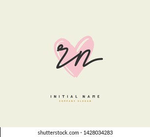 R N RN Beauty vector initial logo, handwriting logo of initial signature, wedding, fashion, jewerly, boutique, floral and botanical with creative template for any company or business.