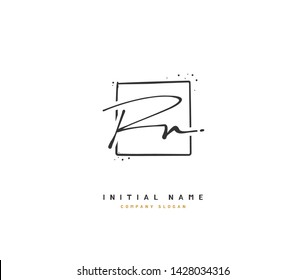 R N RN Beauty vector initial logo, handwriting logo of initial signature, wedding, fashion, jewerly, boutique, floral and botanical with creative template for any company or business.