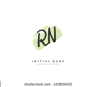 R N RN Beauty vector initial logo, handwriting logo of initial signature, wedding, fashion, jewerly, boutique, floral and botanical with creative template for any company or business.