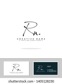 R N RN initial handwriting logo template vector.  signature logo concept