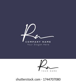 R N RN R R RR Initial letter handwriting and signature logo.	
