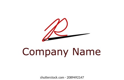 r and needle vector design template.