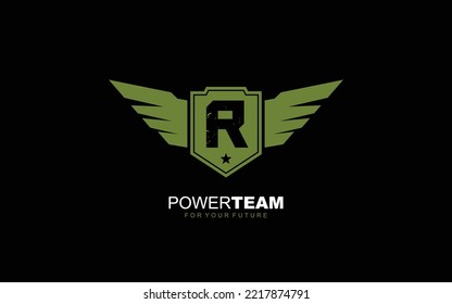R Number army for team identity. Military template vector illustration for your brand.