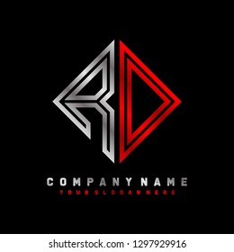 R O initial letter, modern logo design template vector