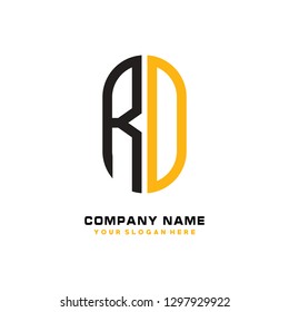 R O initial letter, modern logo design template vector