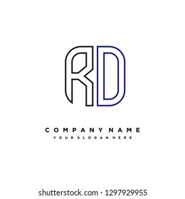 R O initial letter, modern logo design template vector