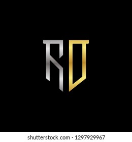 R O initial letter, modern logo design template vector