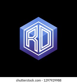 R O initial letter, modern logo design template vector