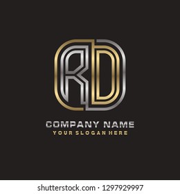 R O initial letter, modern logo design template vector